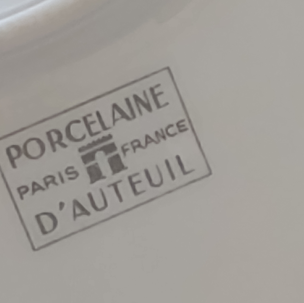 D'Auteuil Porcelaine Paris France Round Serving Plate With Handle Vintage - Picture 2 of 11